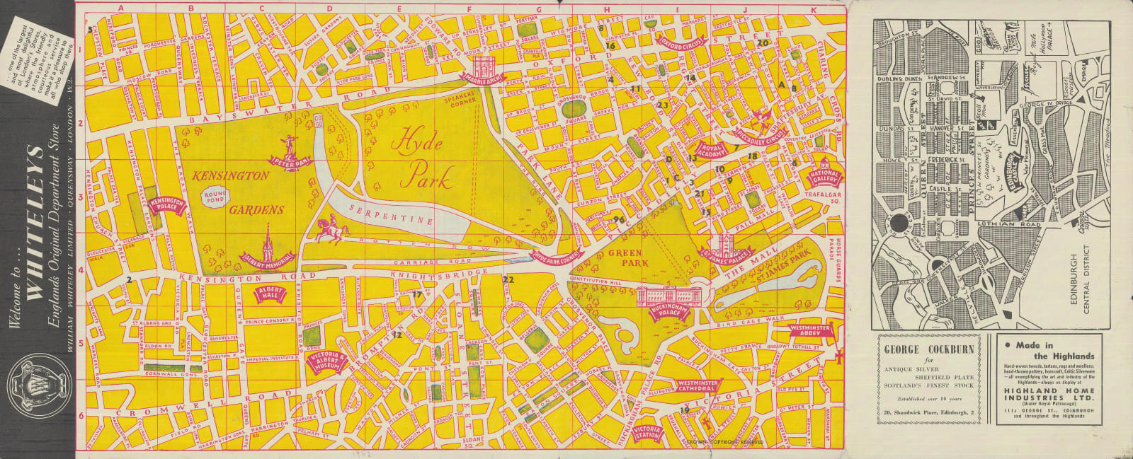 BOAC (British Overseas Airways Corporation), Whiteley's Map of West London, 1952