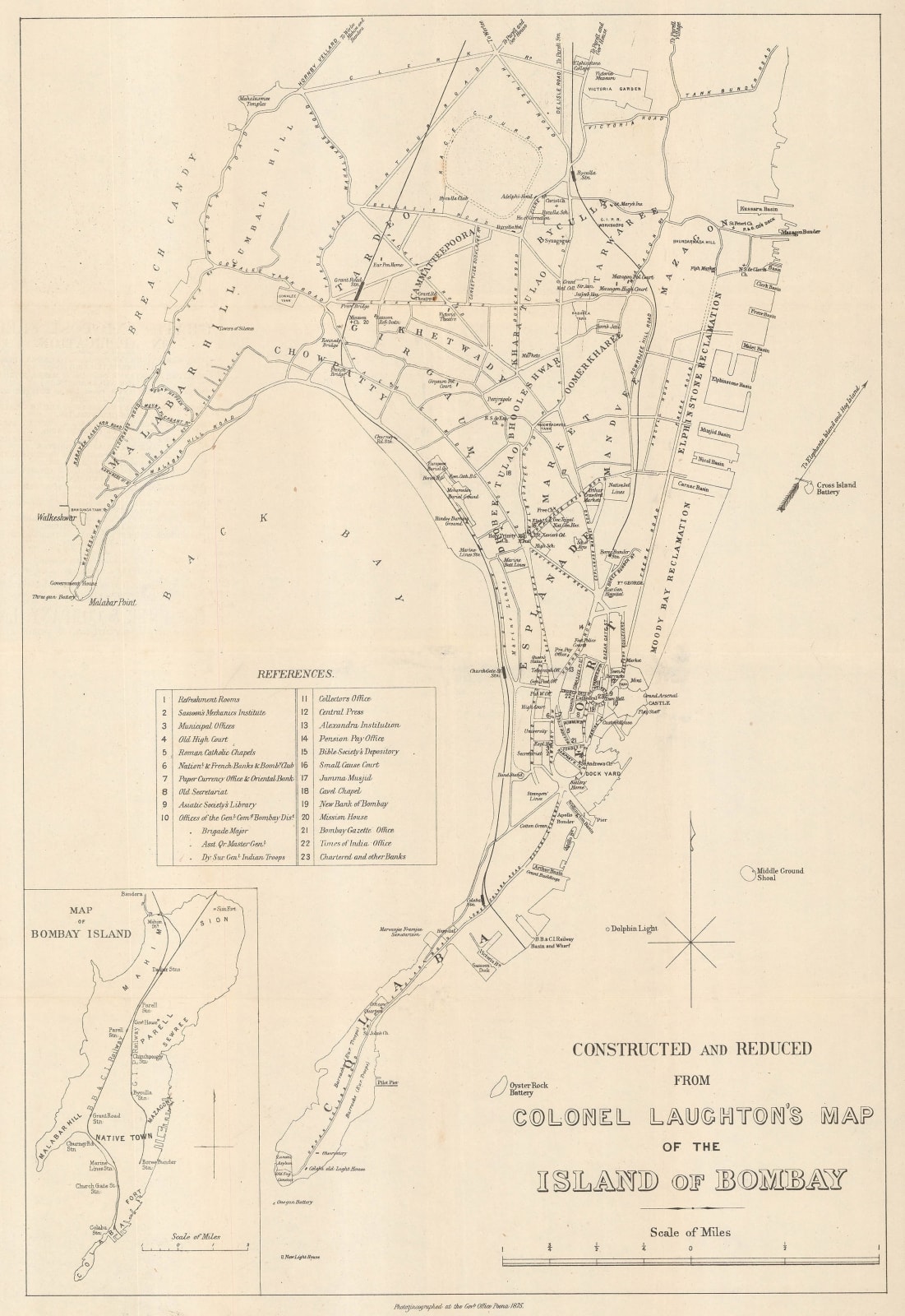 James Mackenzie Maclean, City plan of Mumbai (Bombay), 1875