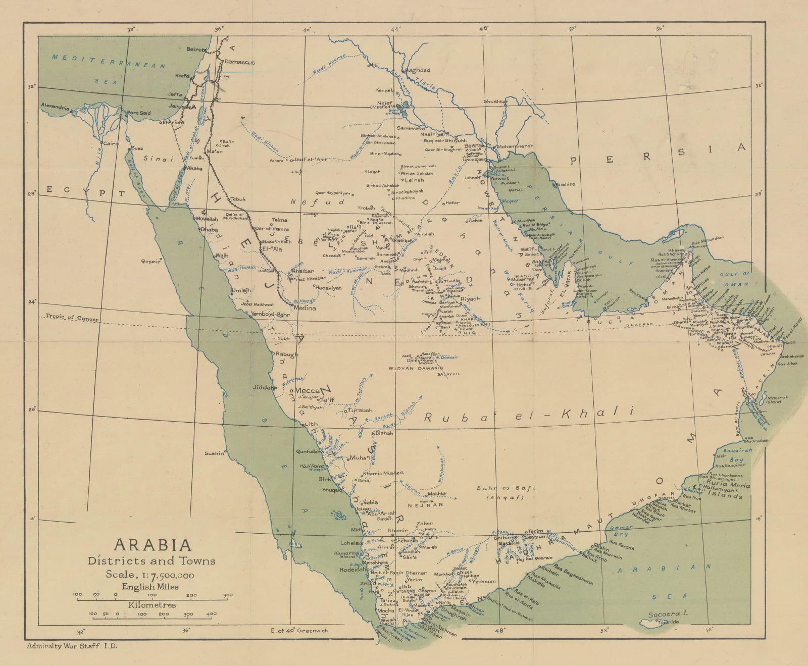 David George Hogarth, Arabia - Districts and Towns, 1916