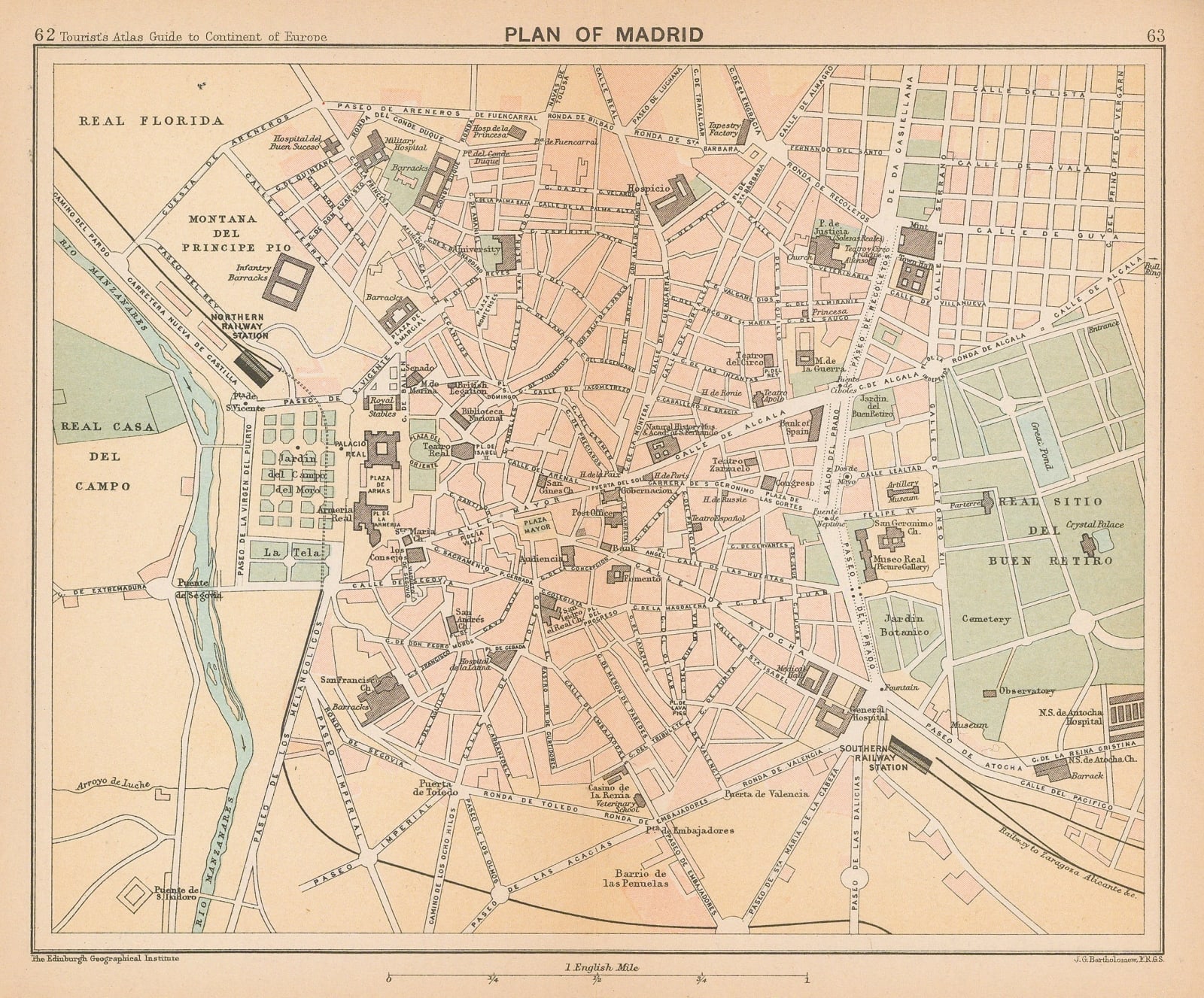 J.G. Bartholomew, Plan of Madrid, 1893