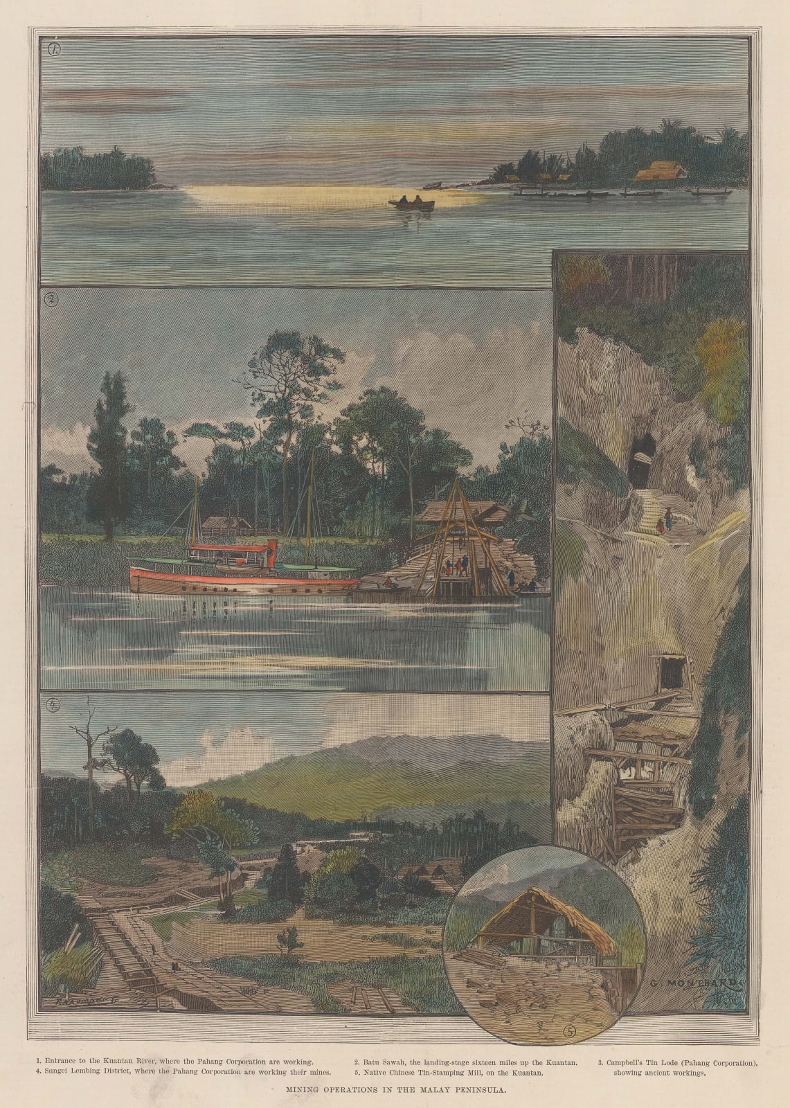 Illustrated London News (ILN), Malaysia - Kuantan River, 1890