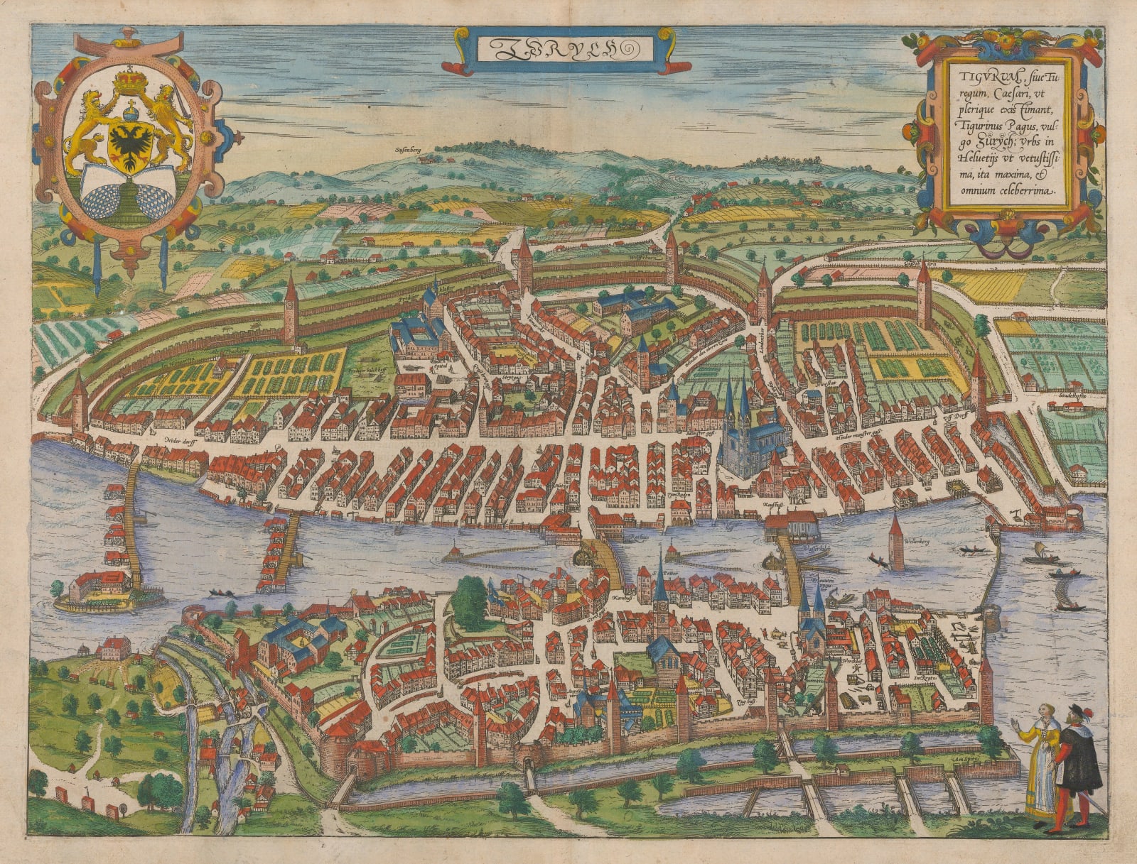Georg Braun & Frans Hogenberg, Zurich, 1590 c.