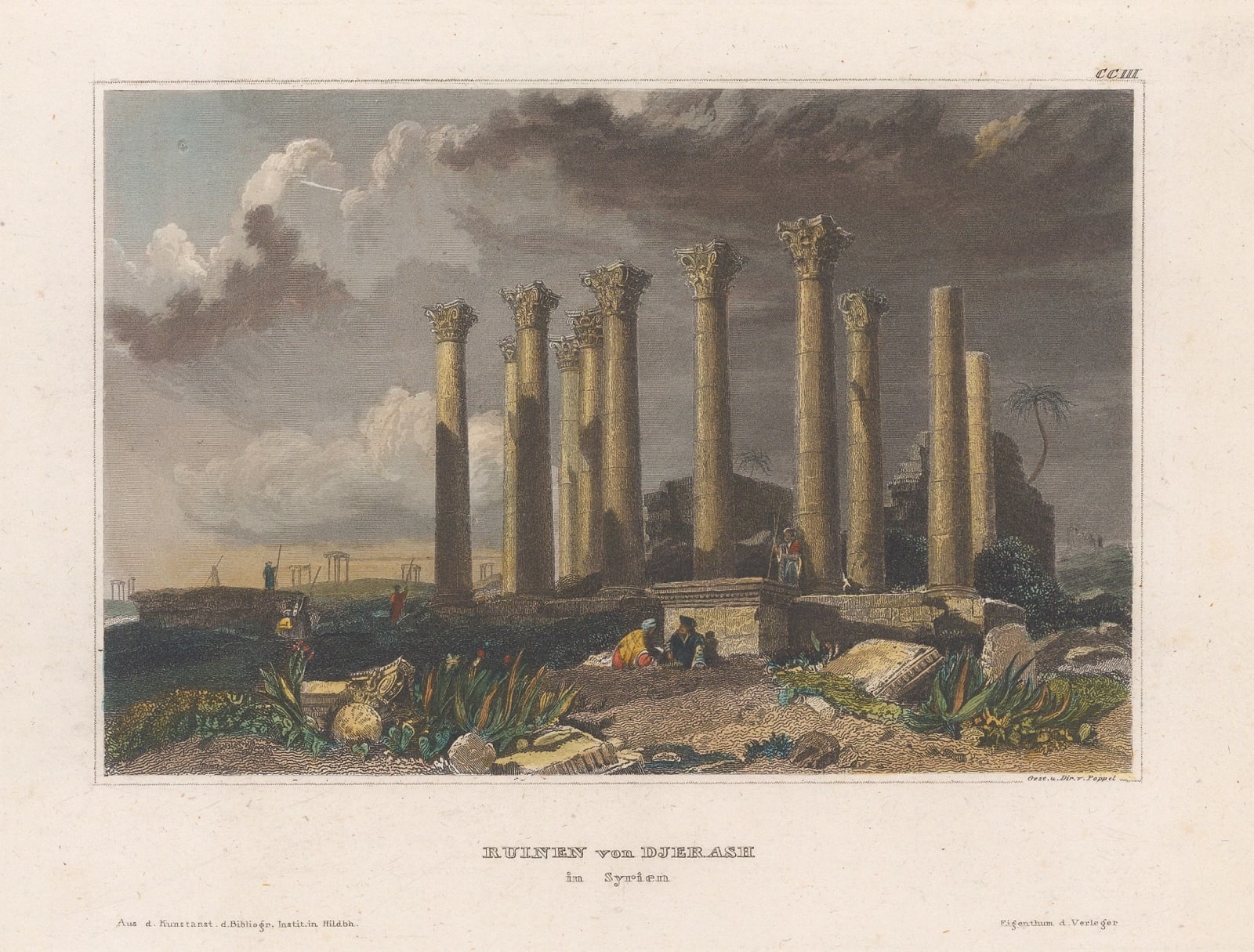 Hermann Meyer, Jordan - Ruins of Jerash, 1840