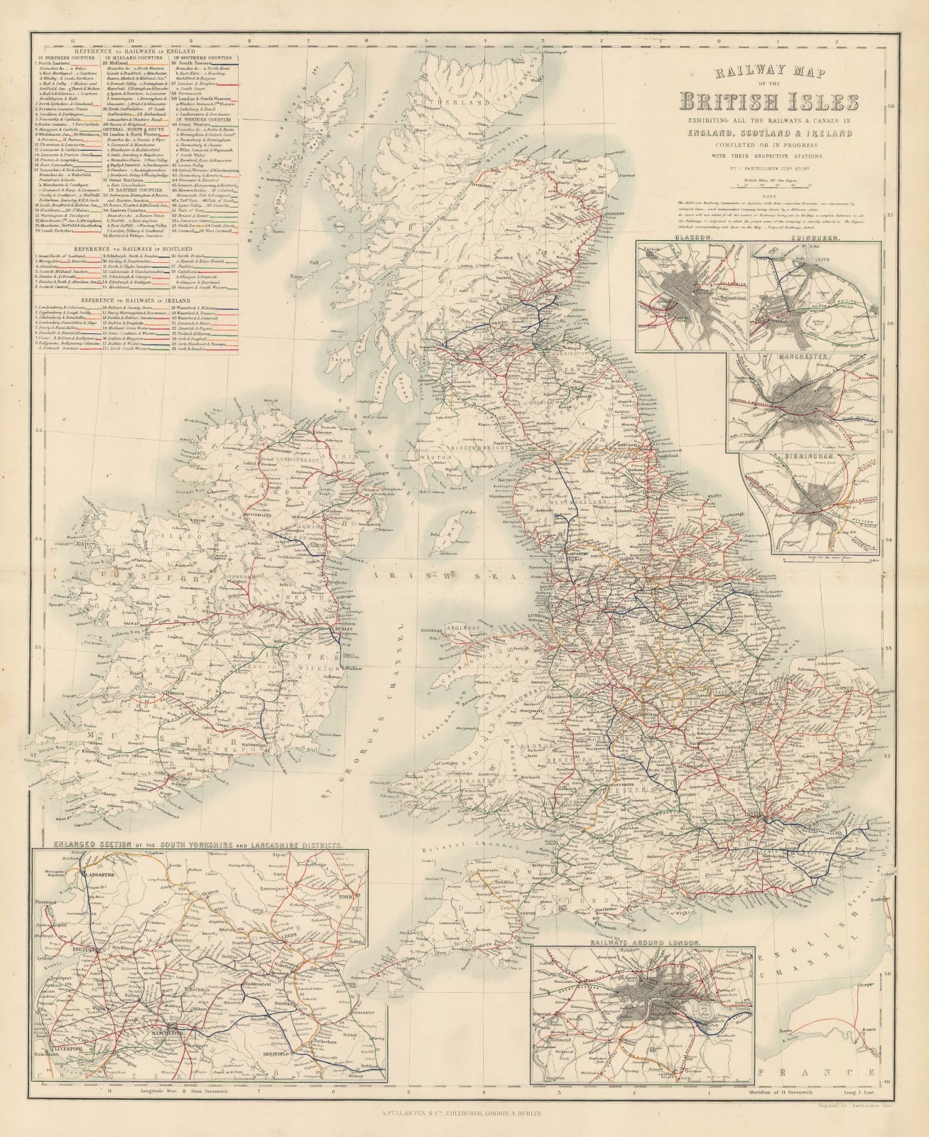 Archibald Fullarton, Railway Map of the British Isles, 1860 c.