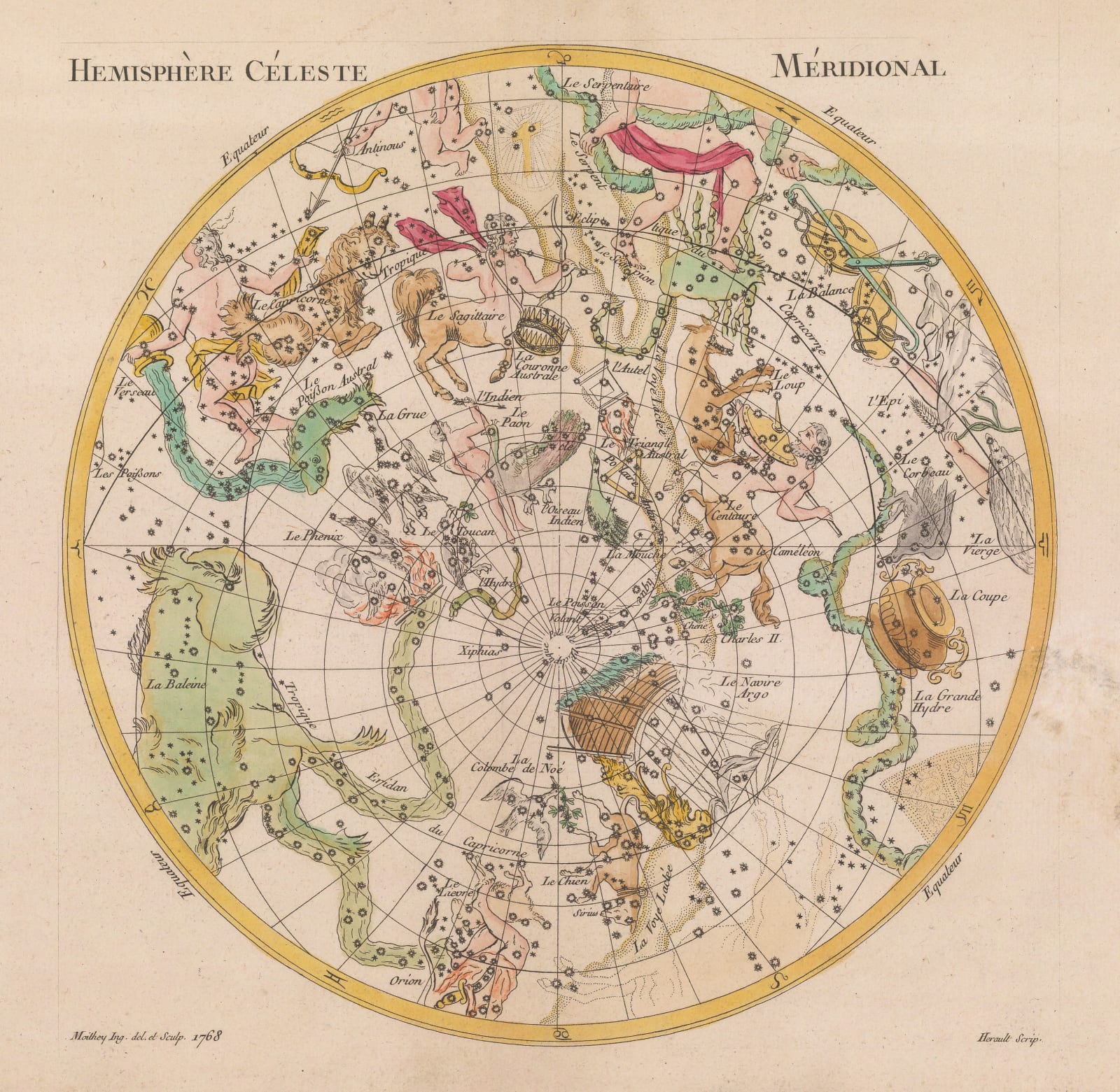 Maurille-Antoine Moithey, Hemisphère Céleste Méridional, 1768