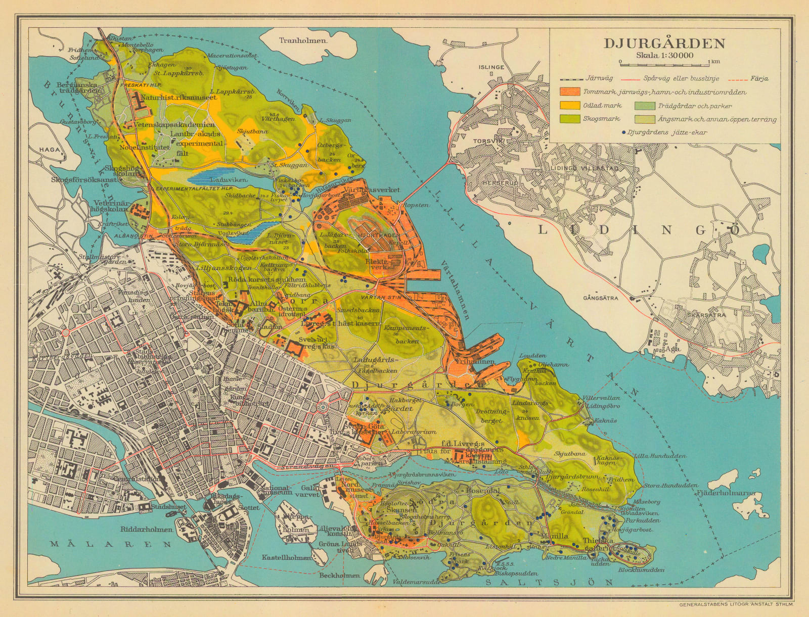 Malmö Kartografiska Anstalt, Djurgarden, 1933 c