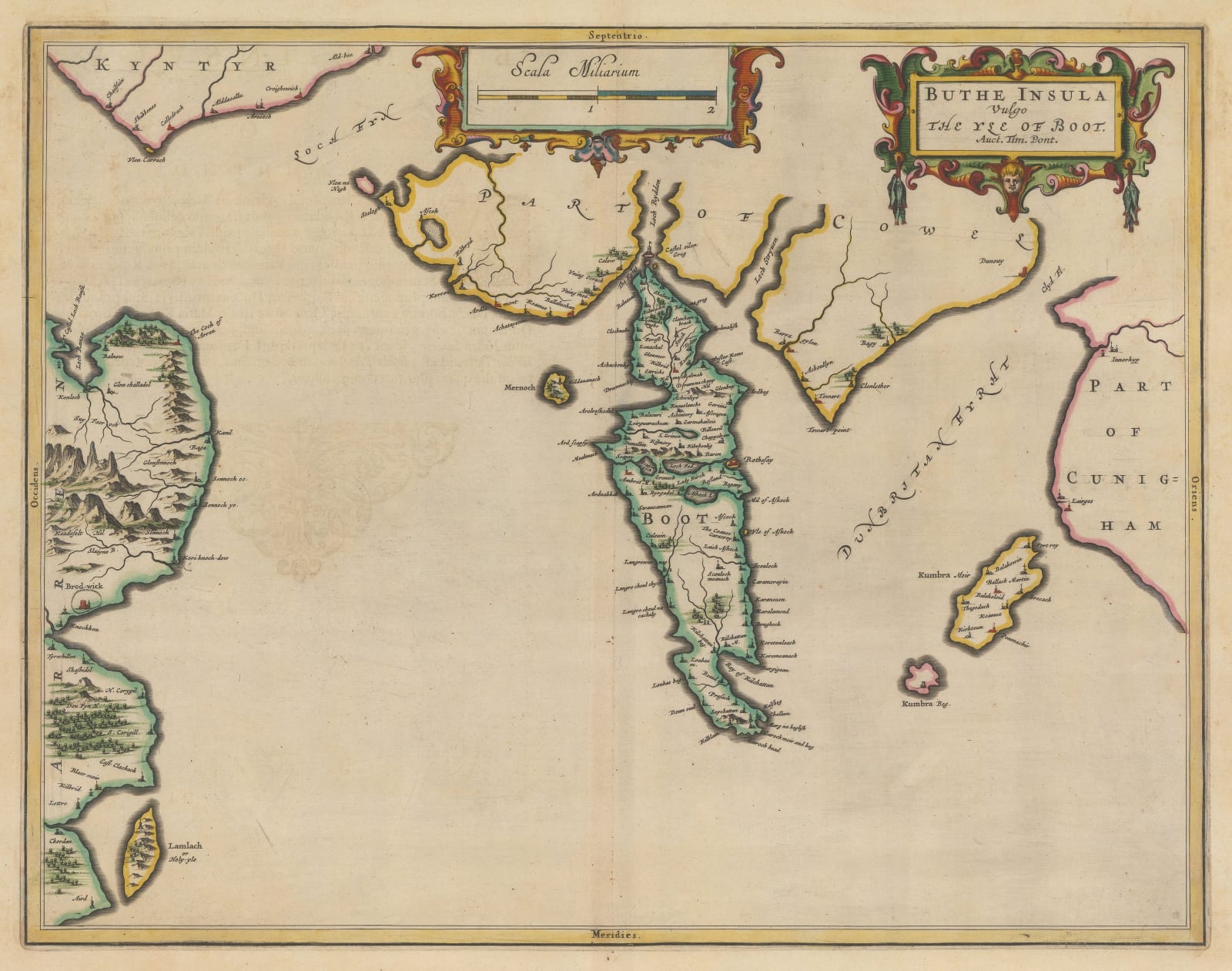 Willem & Jan Blaeu, Buthe Insula Vulgo The Yle of Boot, 1654