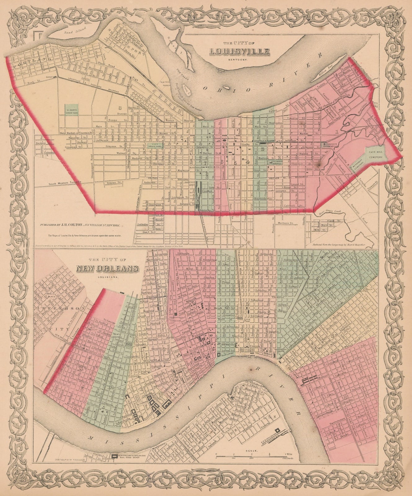 Joseph Hutchins Colton, Louisville and New Orleans, 1861