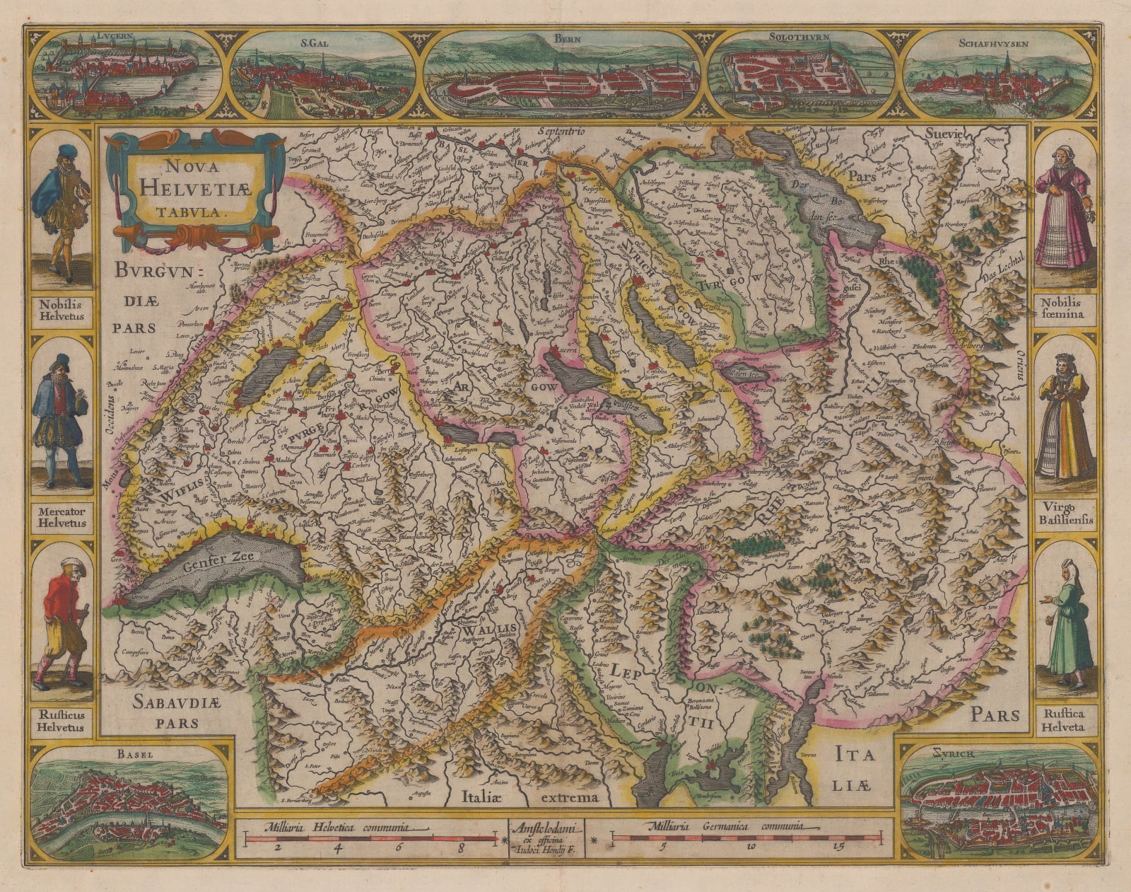 Jodocus Hondius, Switzerland, 1633 c.