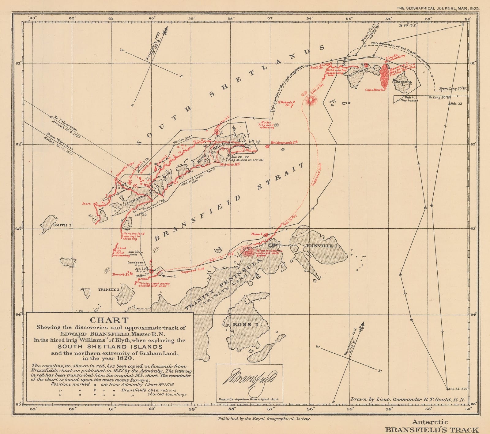 Royal Geographical Society (RGS), Chart Showing the discoveries and ...