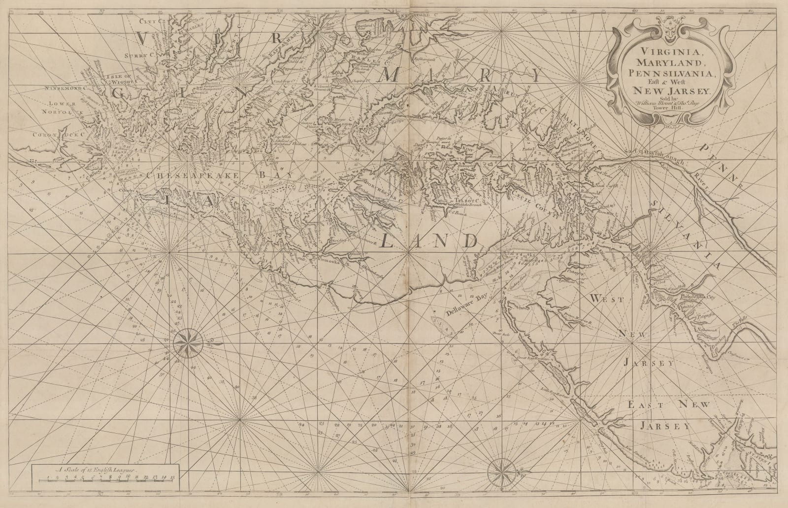 Mount & Page, Chesapeake Bay and New Jersey, 1755 c.