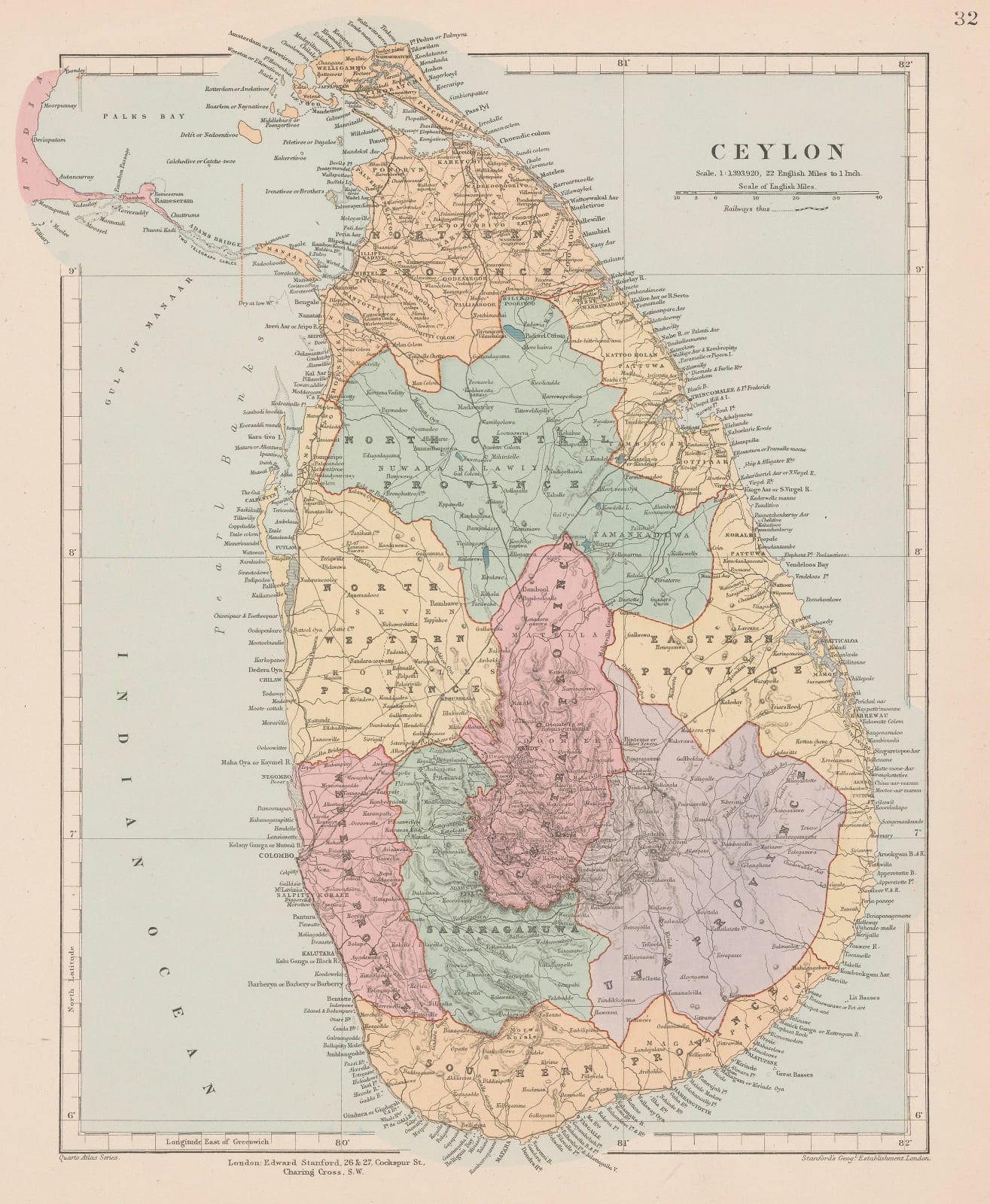 Edward Stanford, Ceylon (Sri Lanka), 1896