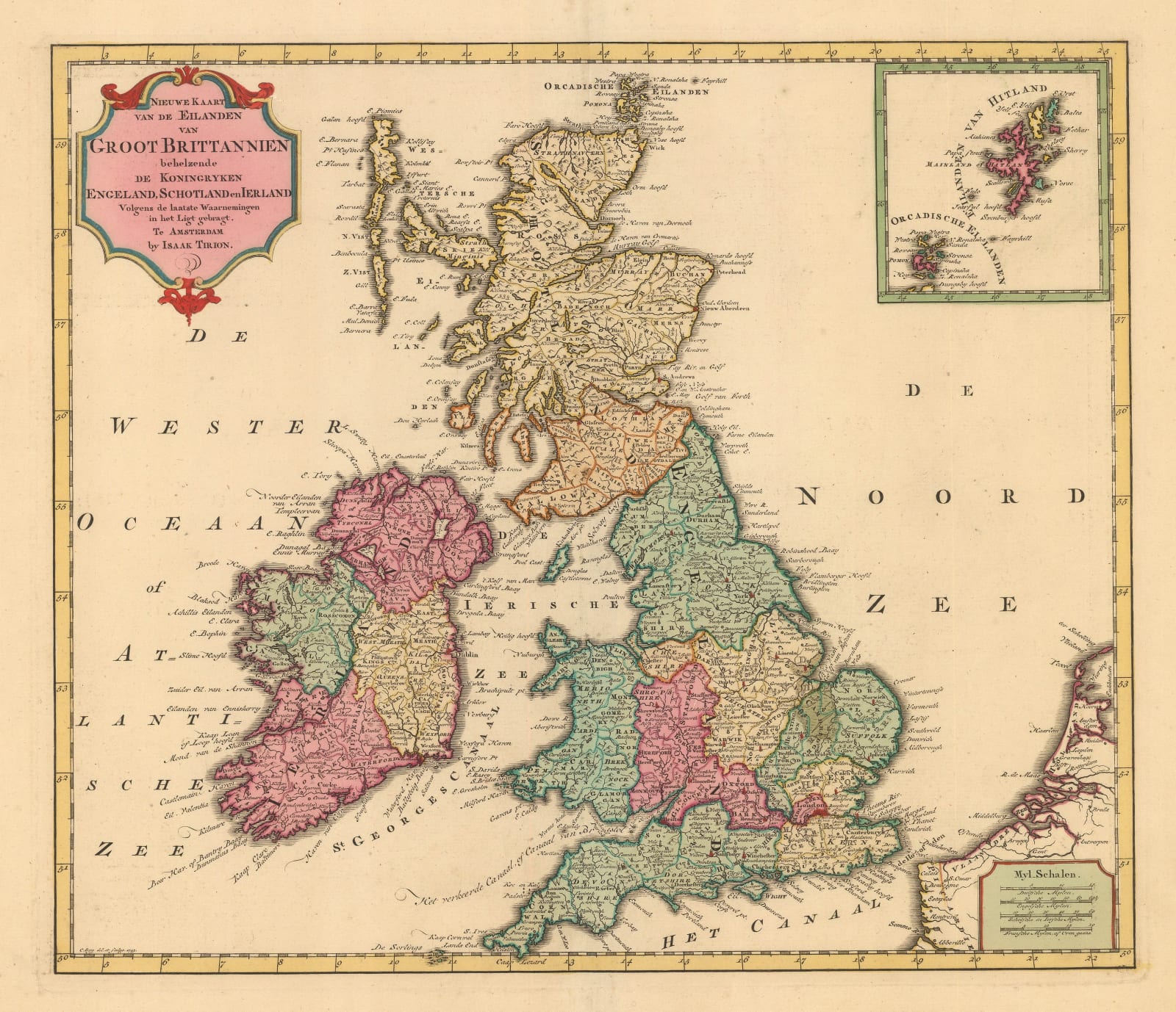 Isaac Tirion, New Map of the British Isles, 1743 The Map House