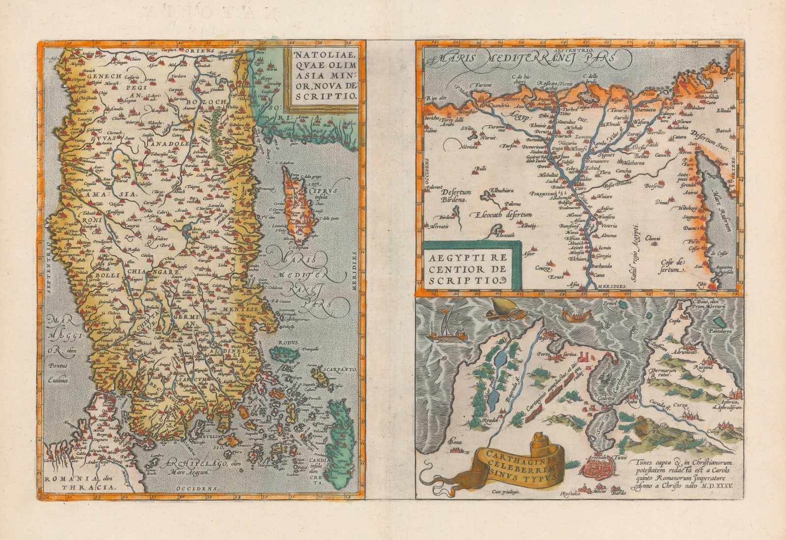 Abraham Ortelius, Turkey, Egypt, and Carthage (Tunis), 1592