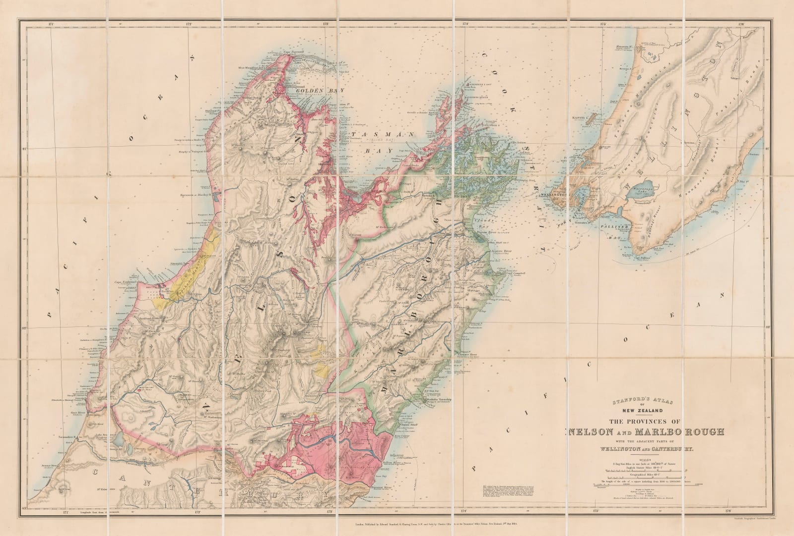 Edward Stanford, The Provinces of Nelson and Marlborough, 1864