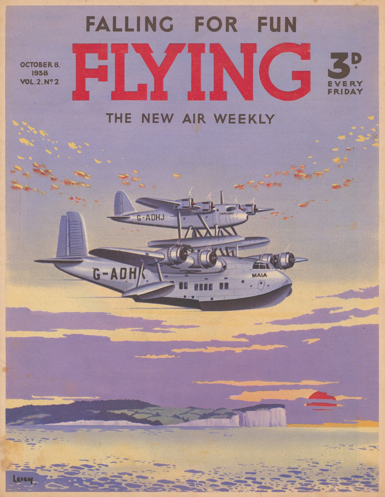 Flying Magazine, Aviation - Maia and Mercury Seaplanes, 1938