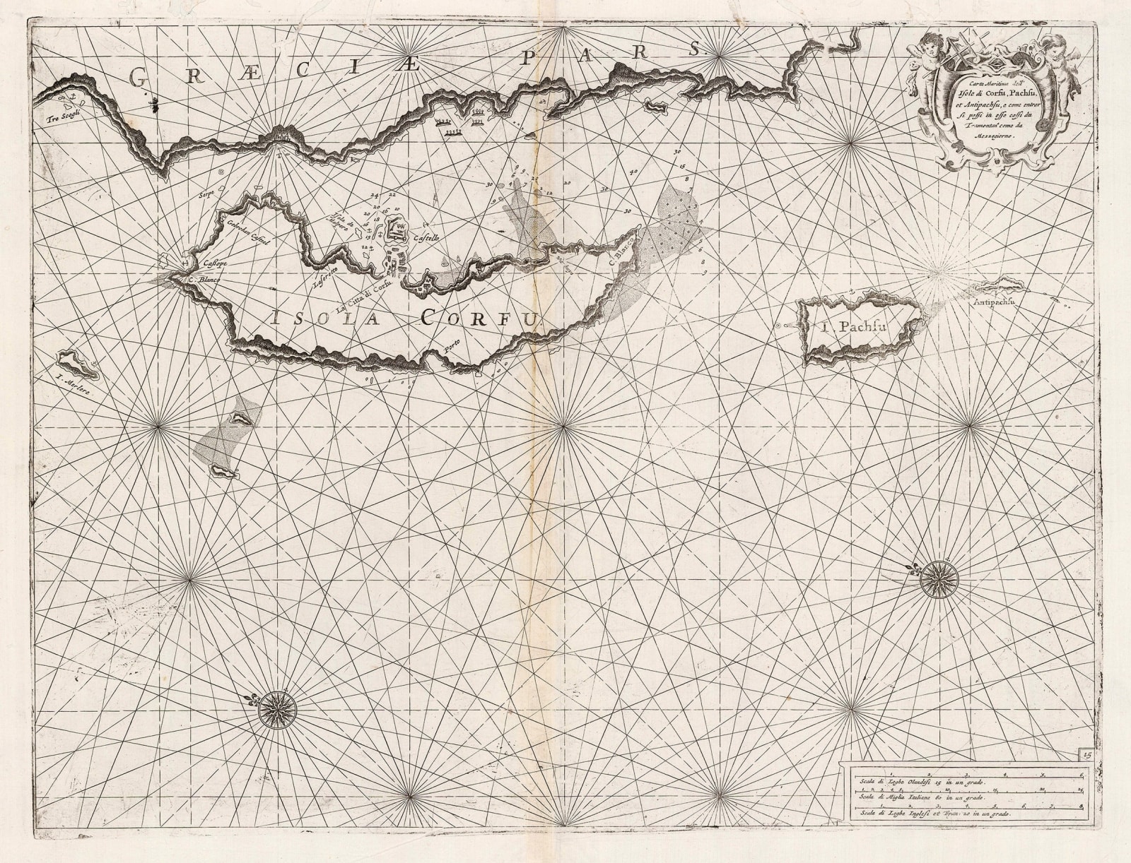 Vincenzo Coronelli, Corfu, Paxos & Antipaxos, 1696
