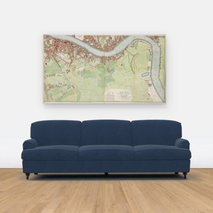 Richard Horwood, Southwark, Bermondsey, Rotherhithe & Wapping, 1799