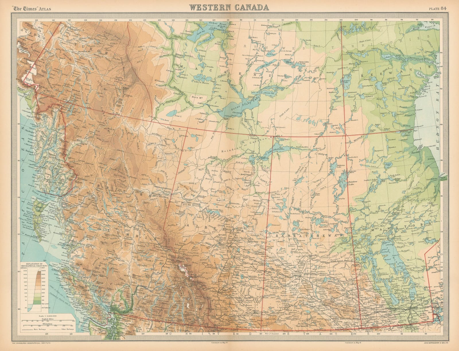 John Bartholomew & Son, Western Canada, 1922