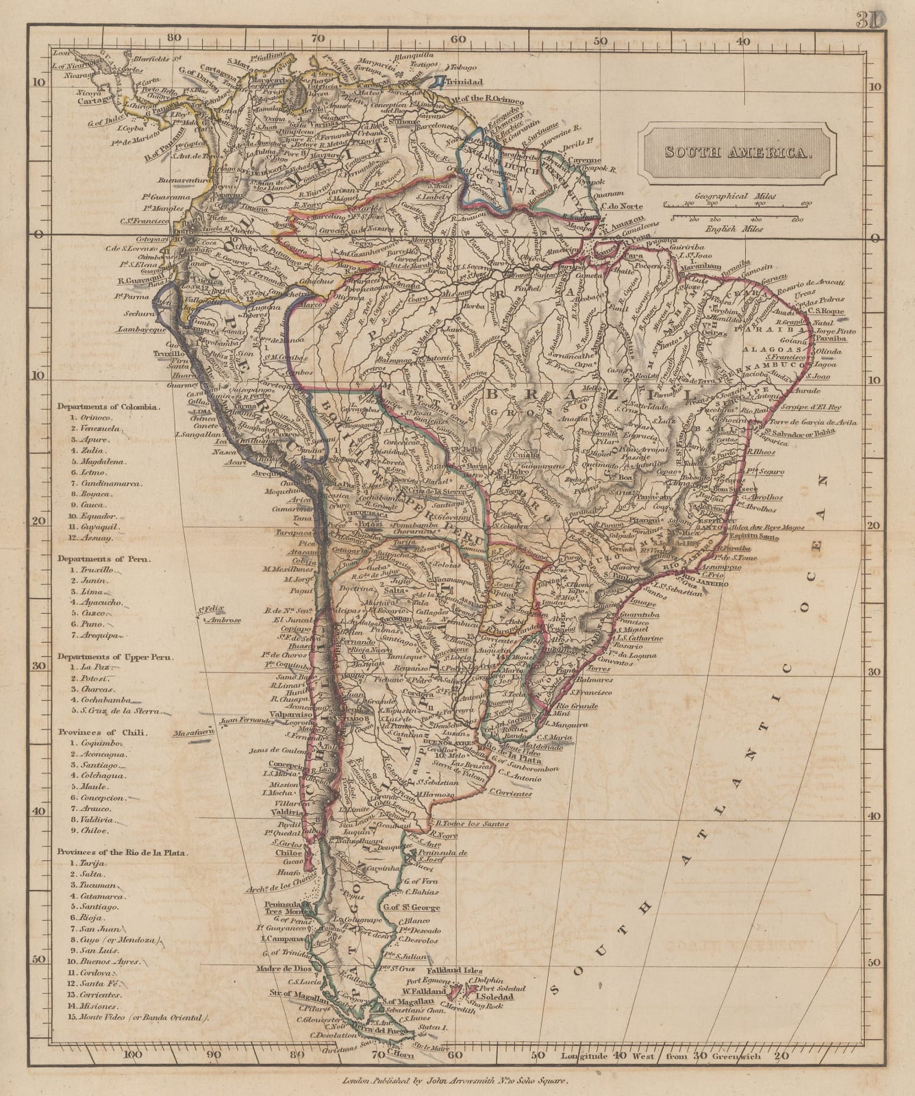 John Arrowsmith, South America, 1842