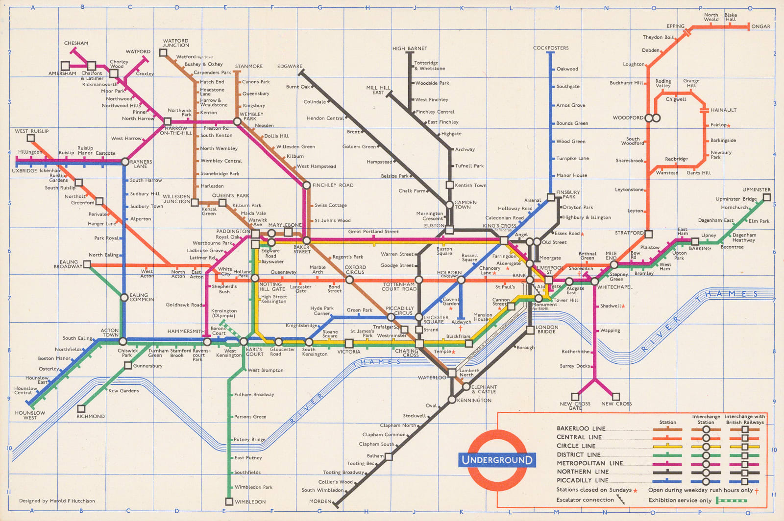 Harold Hutchison, London Underground Map, 1962