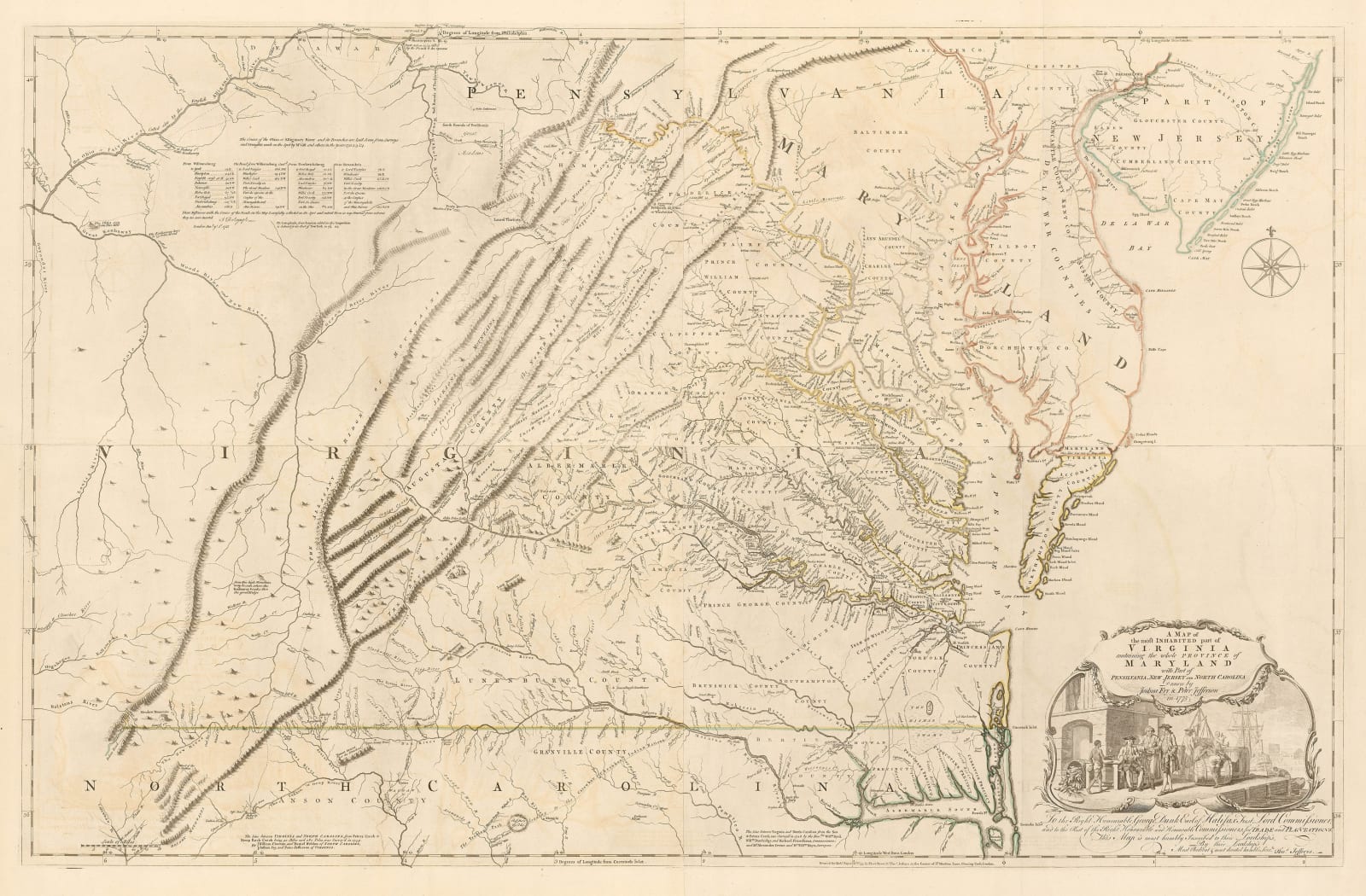 Joshua Fry Peter Jefferson A Map of the Most Inhabited Part of