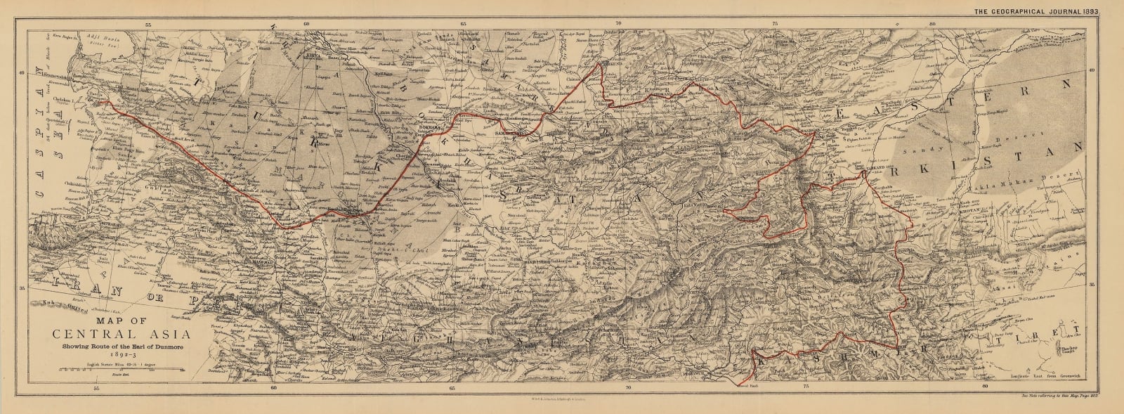 Royal Geographical Society (RGS), Central Asia from Caspian Sea to Tibet, 1893