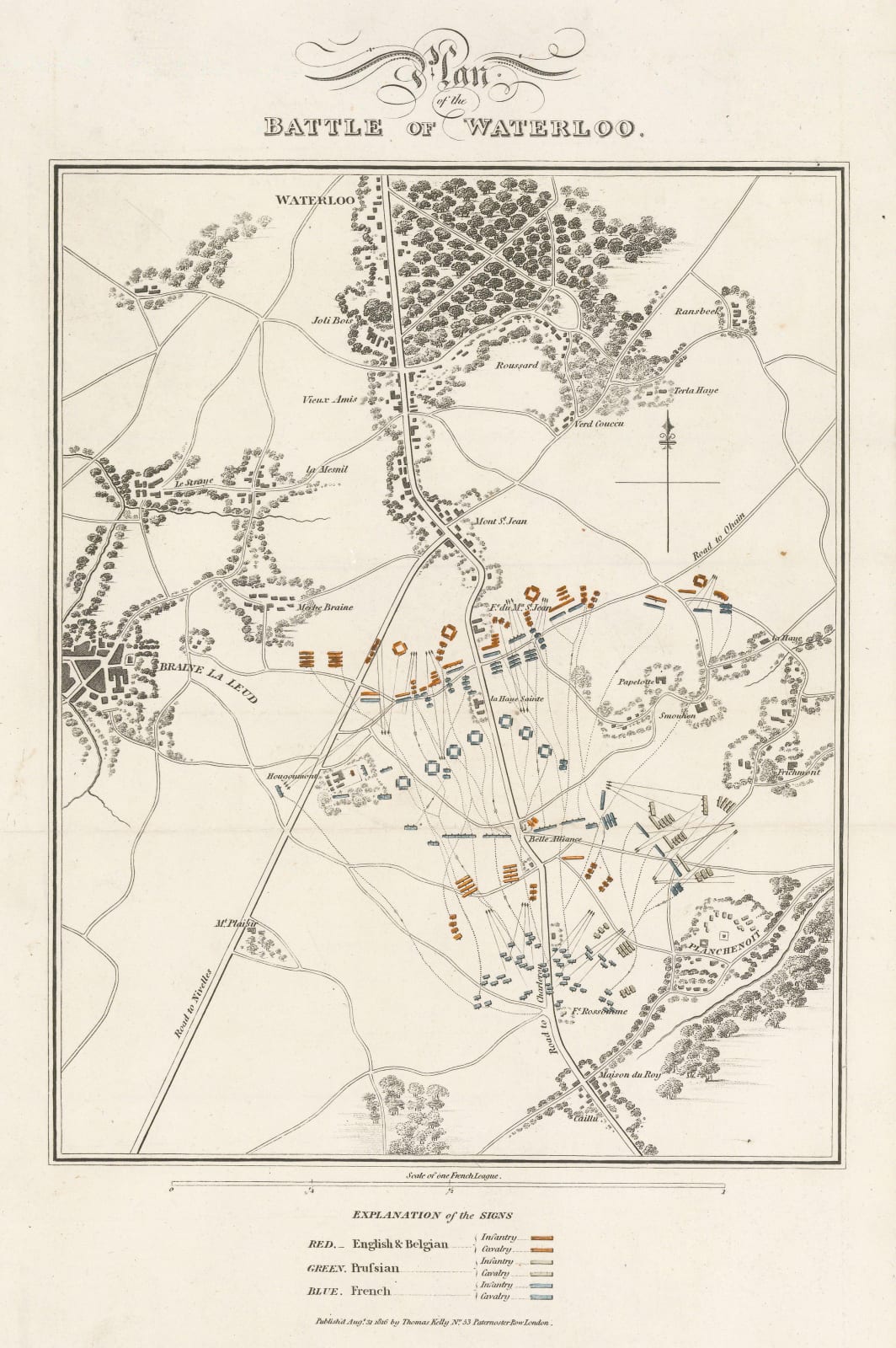 Thomas Kelly, Plan of the Battle of Waterloo, 1816