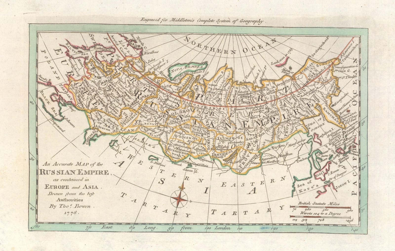 Thomas Bowen, Russian Empire, 1778