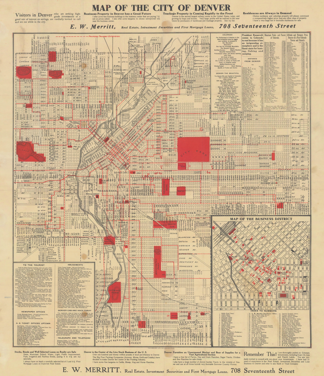 C. N. Hoover, Map of the City of Denver, 1906