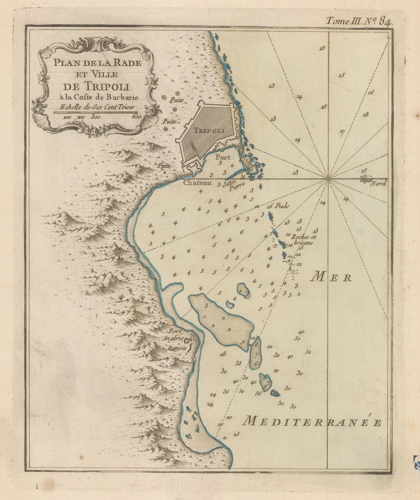 Jacques-Nicolas Bellin, Chart of Tripoli harbour, 1764