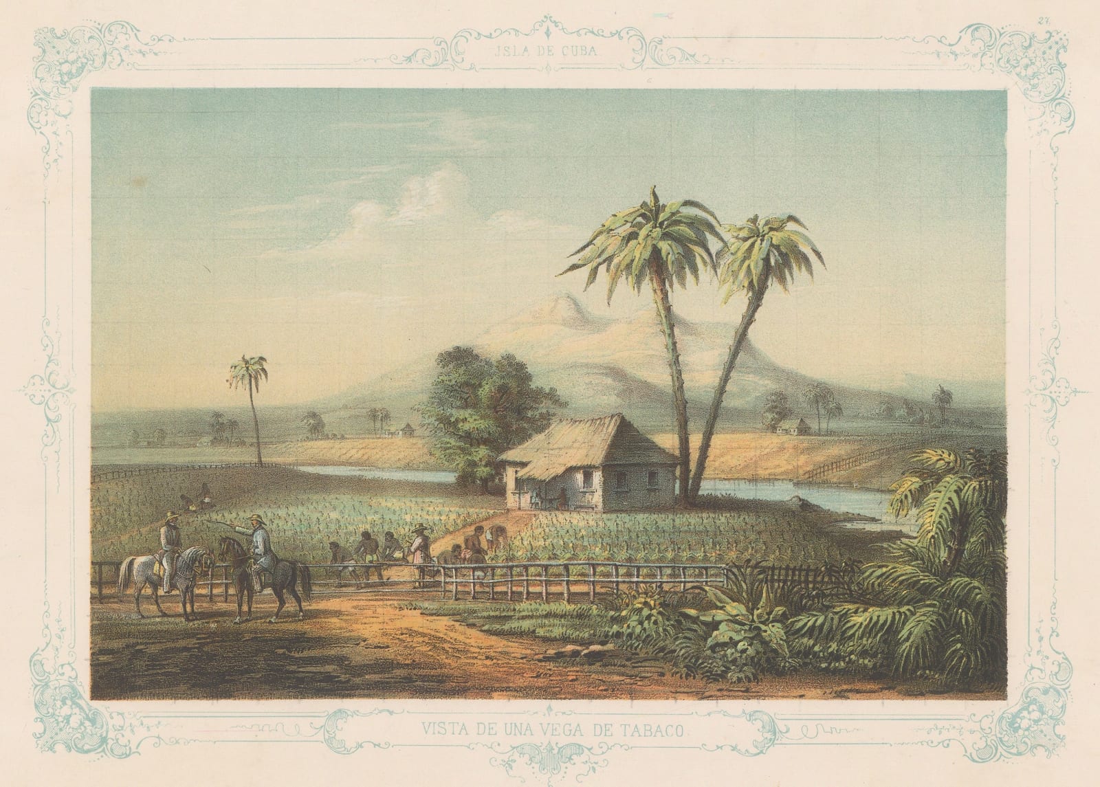 Frédéric (Federico) Mialhe, Cuba - Tobacco Plantation, 1855