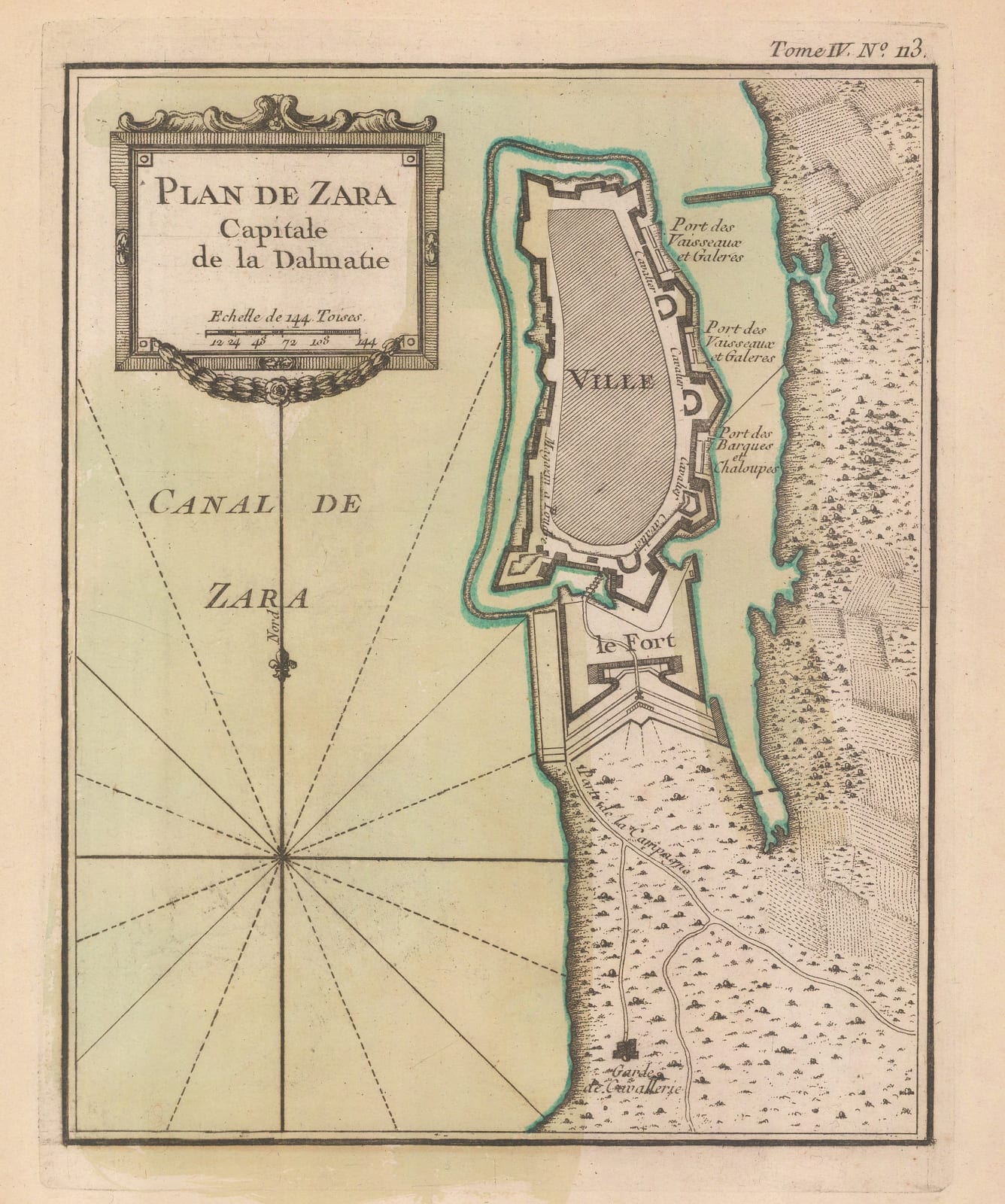 Jacques-Nicolas Bellin, Plan of Zadar, 1764