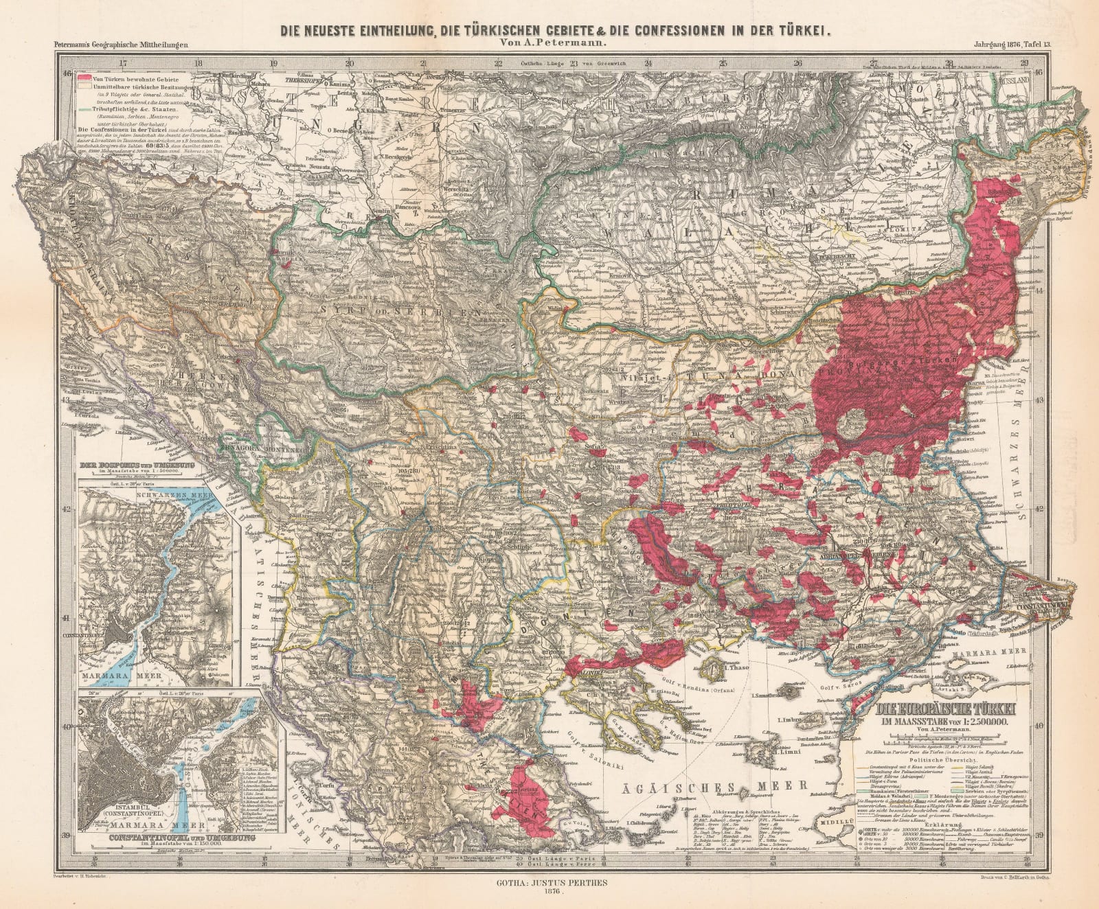 Justus Perthes, Turkish Enclaves in the Balkans, 1876