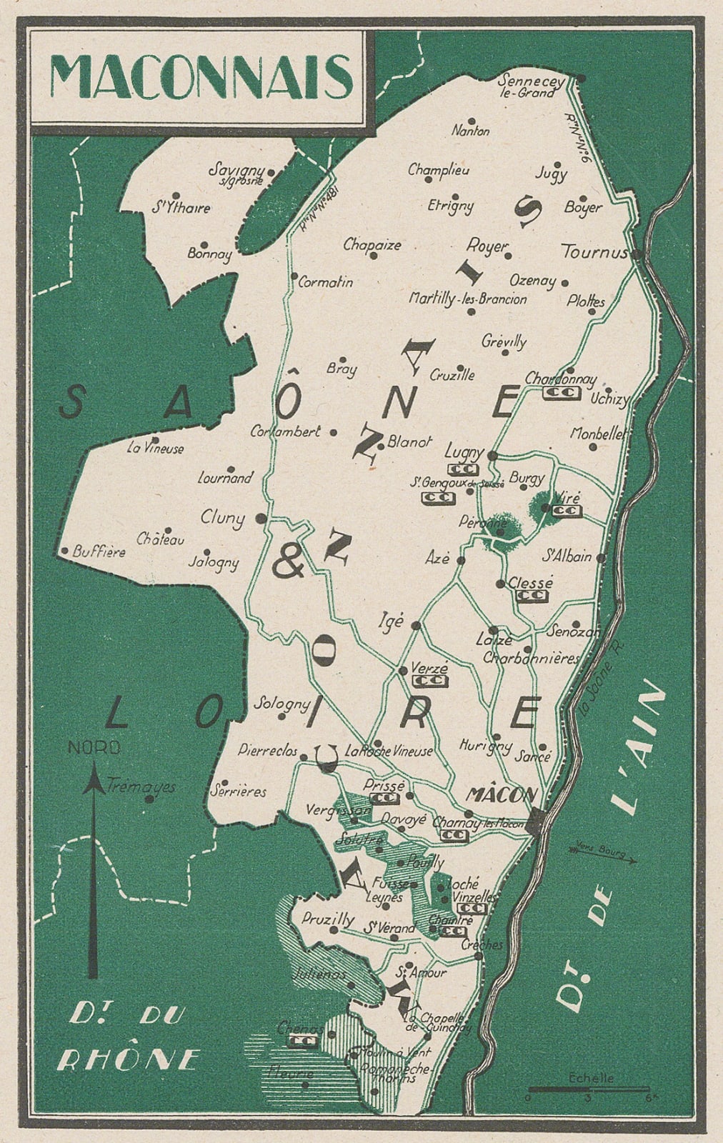 Walter Crotch, Wine map of Mâconnais, 1947