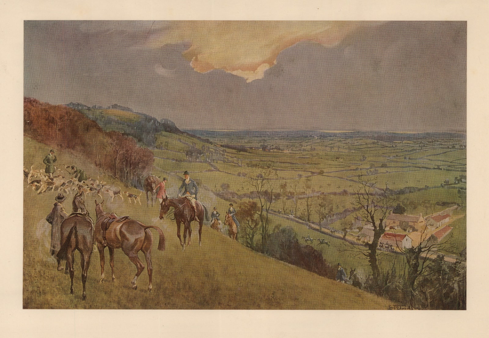 Lionel Edwards, Fox Hunting - Duke of Beaufort's Hunt, 1927