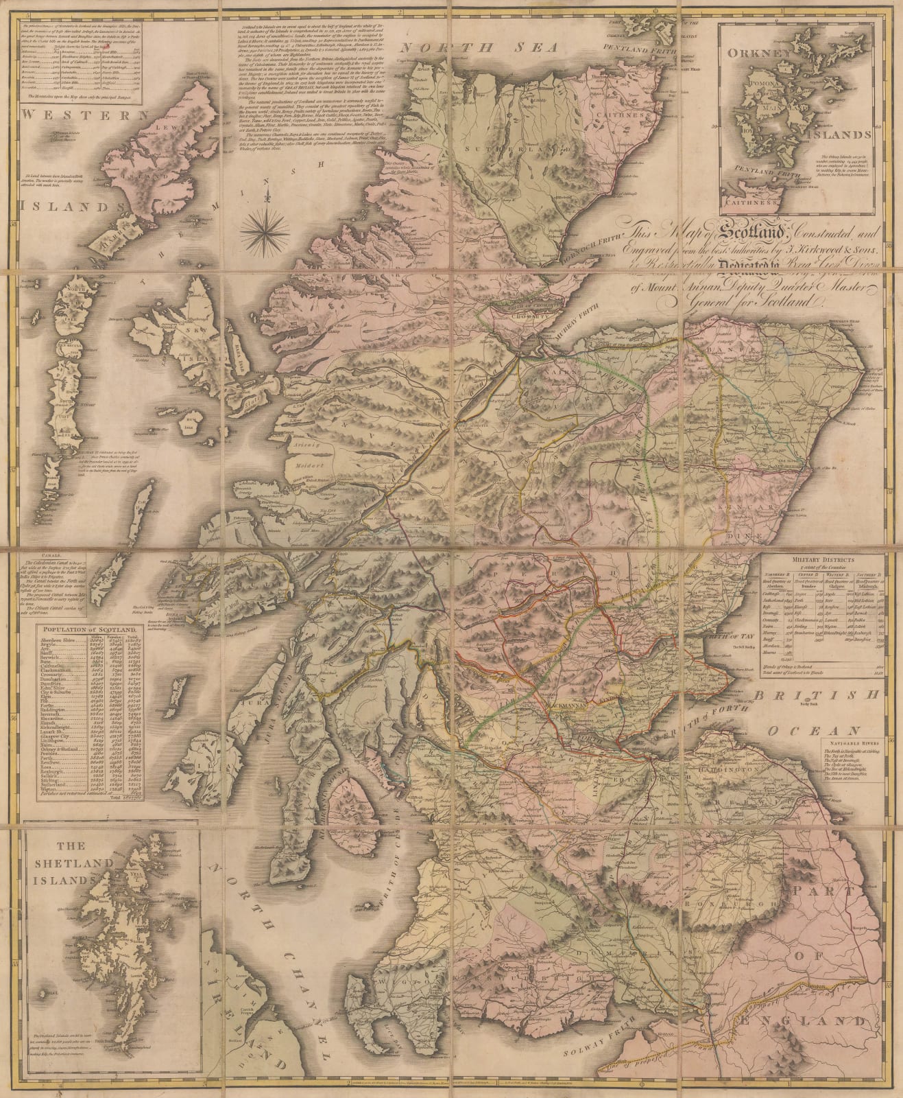 James Kirkwood & Sons, Kirkwood & Sons' Travelling Map of Scotland, 1804