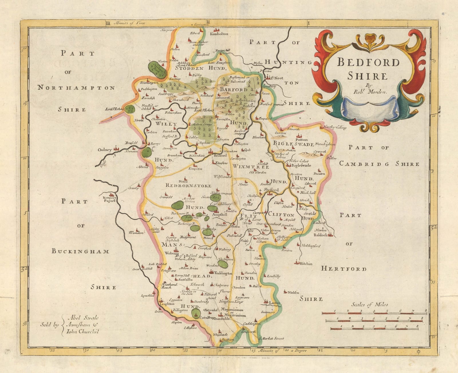 Robert Morden, Bedford Shire, 1695