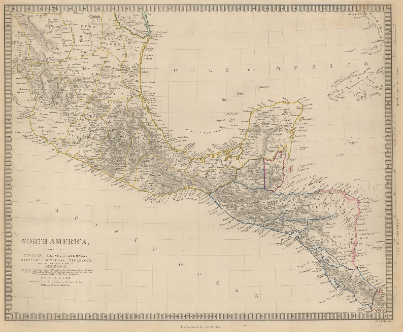Society for the Diffusion of Useful Knowledge (SDUK), Yucatan, Belize, Guatemala, Salvador, Honduras, Nicaragua and the southern states of Mexico, 1853