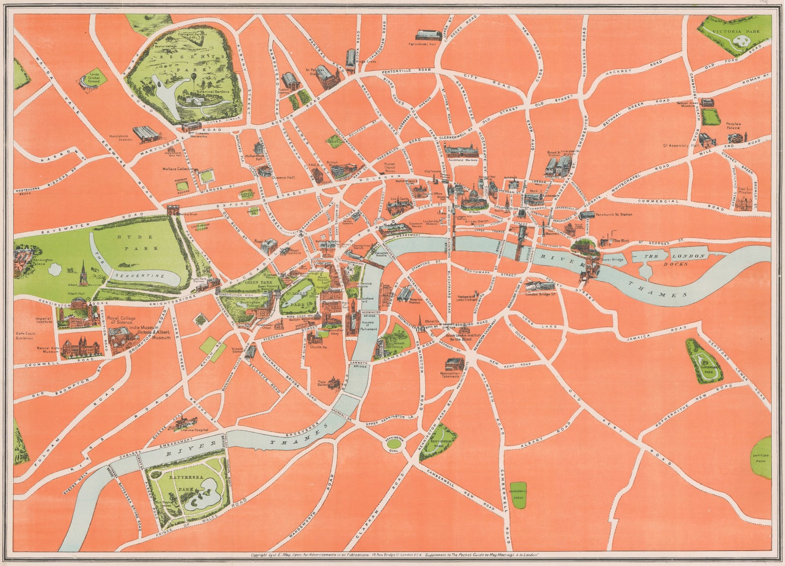 J. E. May, Landmarks and Parks of London, 1910 c