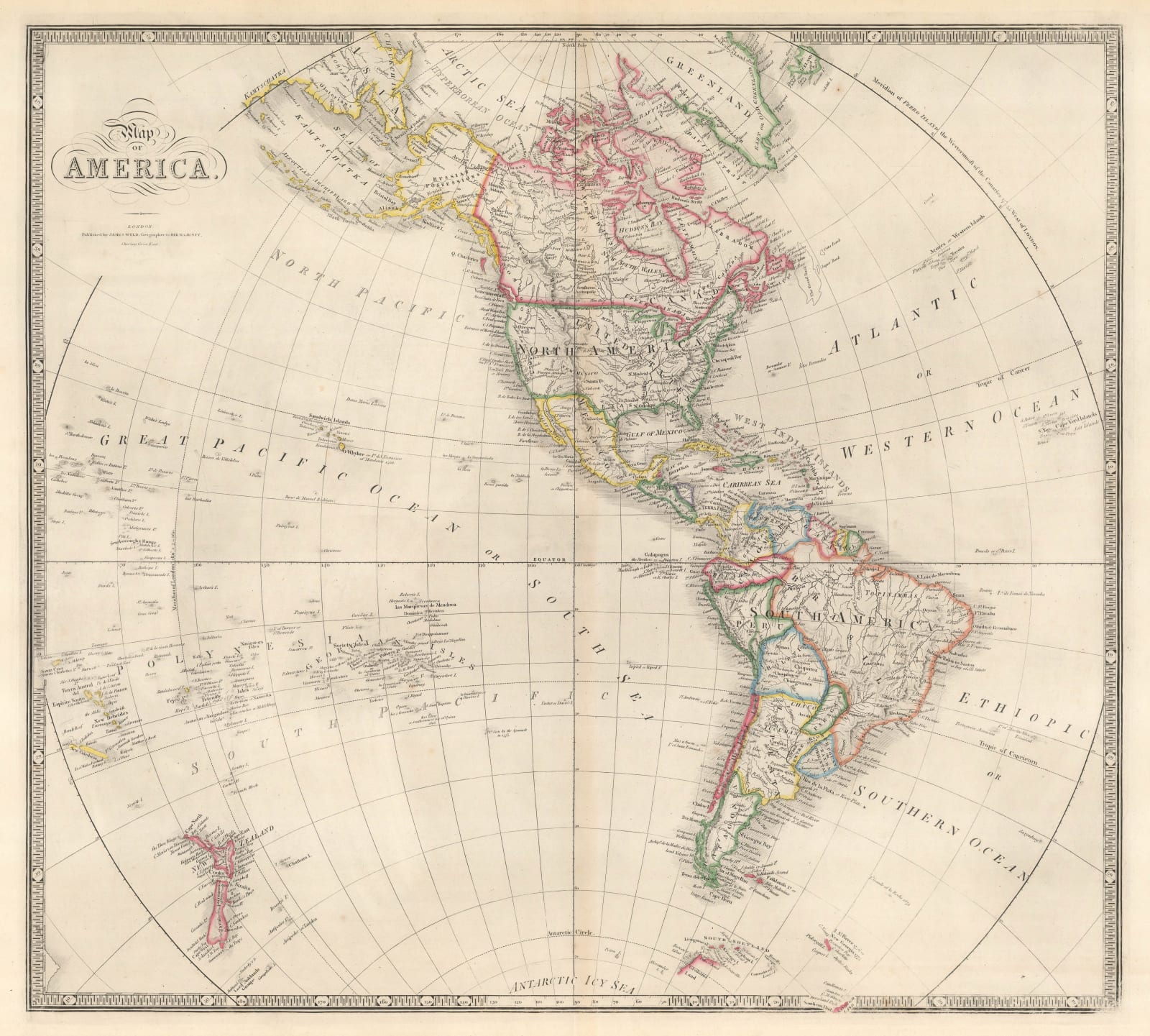 James Wyld, North and South America with Pacific Ocean, 1842