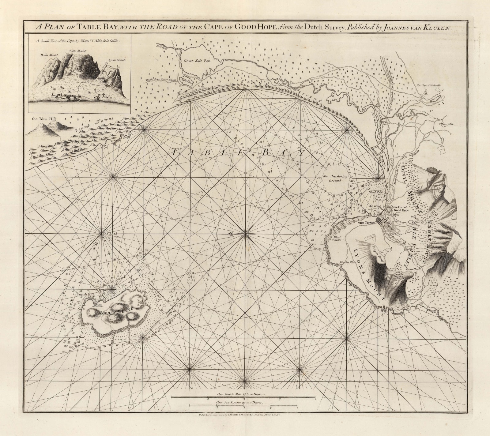 Laurie & Whittle, A Plan of Table Bay with the Road of the Cape of Good Hope, 1794