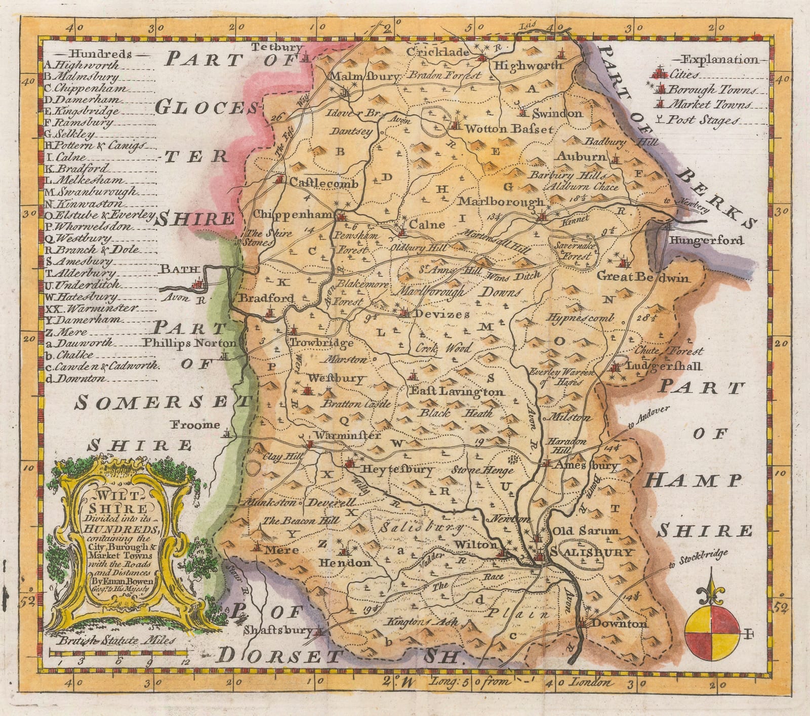 Emanuel Bowen, Wiltshire, 1750 c.