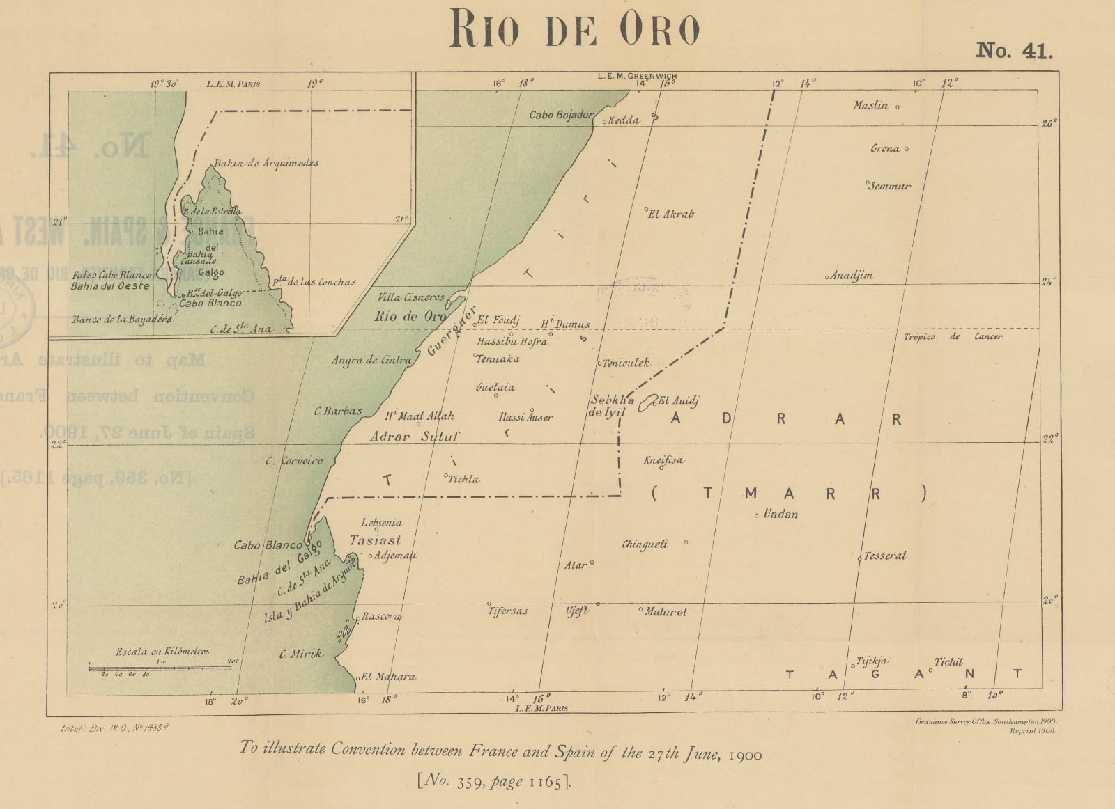 Edward Hertslet, Western Sahara and Mauritania border, 1909