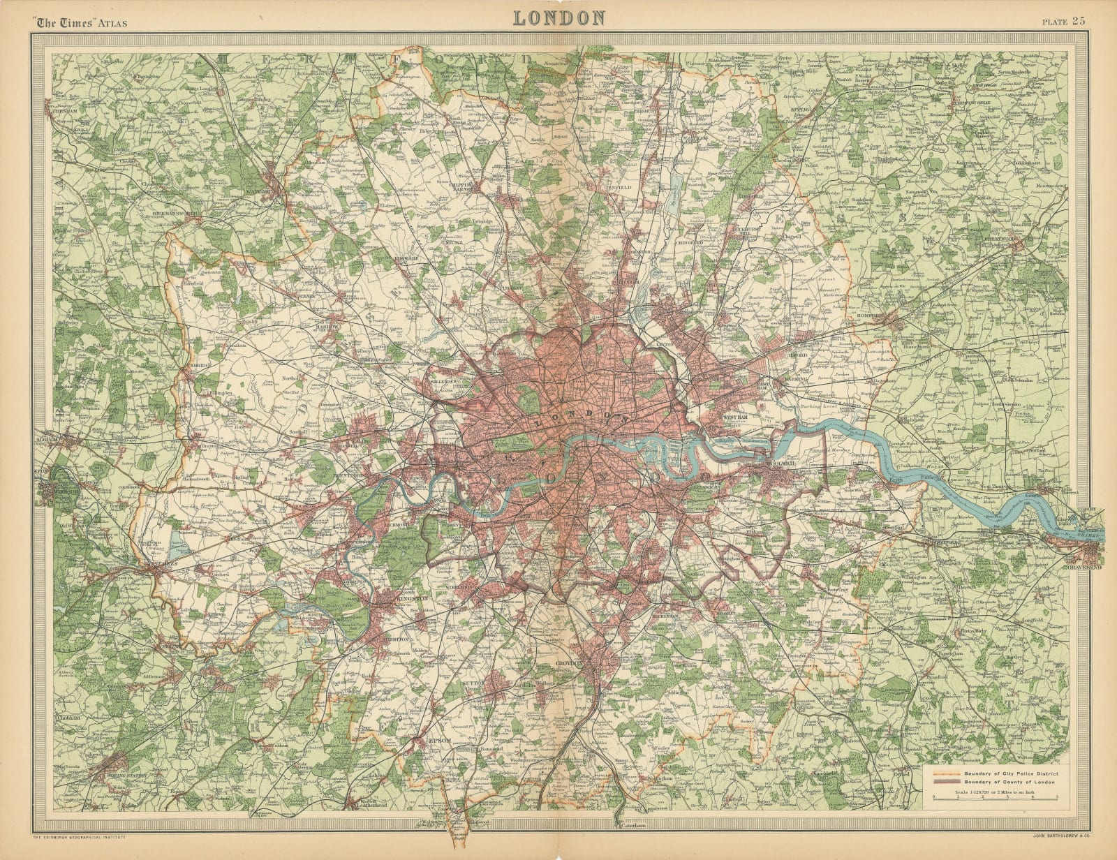 John Bartholomew & Co., Greater London, 1922