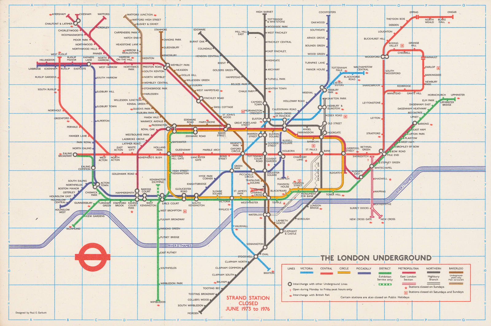 Paul E. Garbutt, London Underground Map, 1973