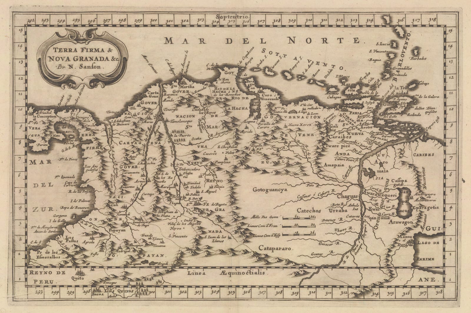 Nicolas Sanson, Northern South America, 1679