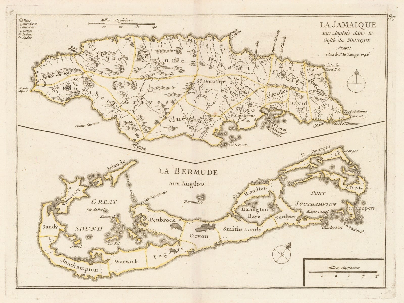 Georges-Louis Le Rouge, Jamaica & Bermuda, 1748