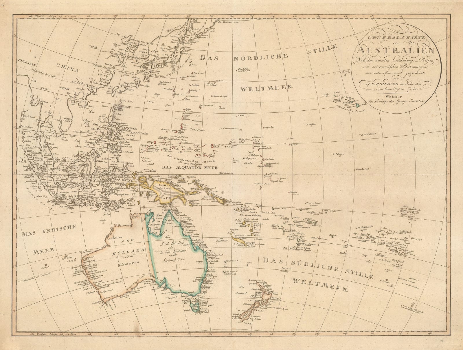 Johann Christoph Reinecke, Australia and the Pacific Islands, 1812