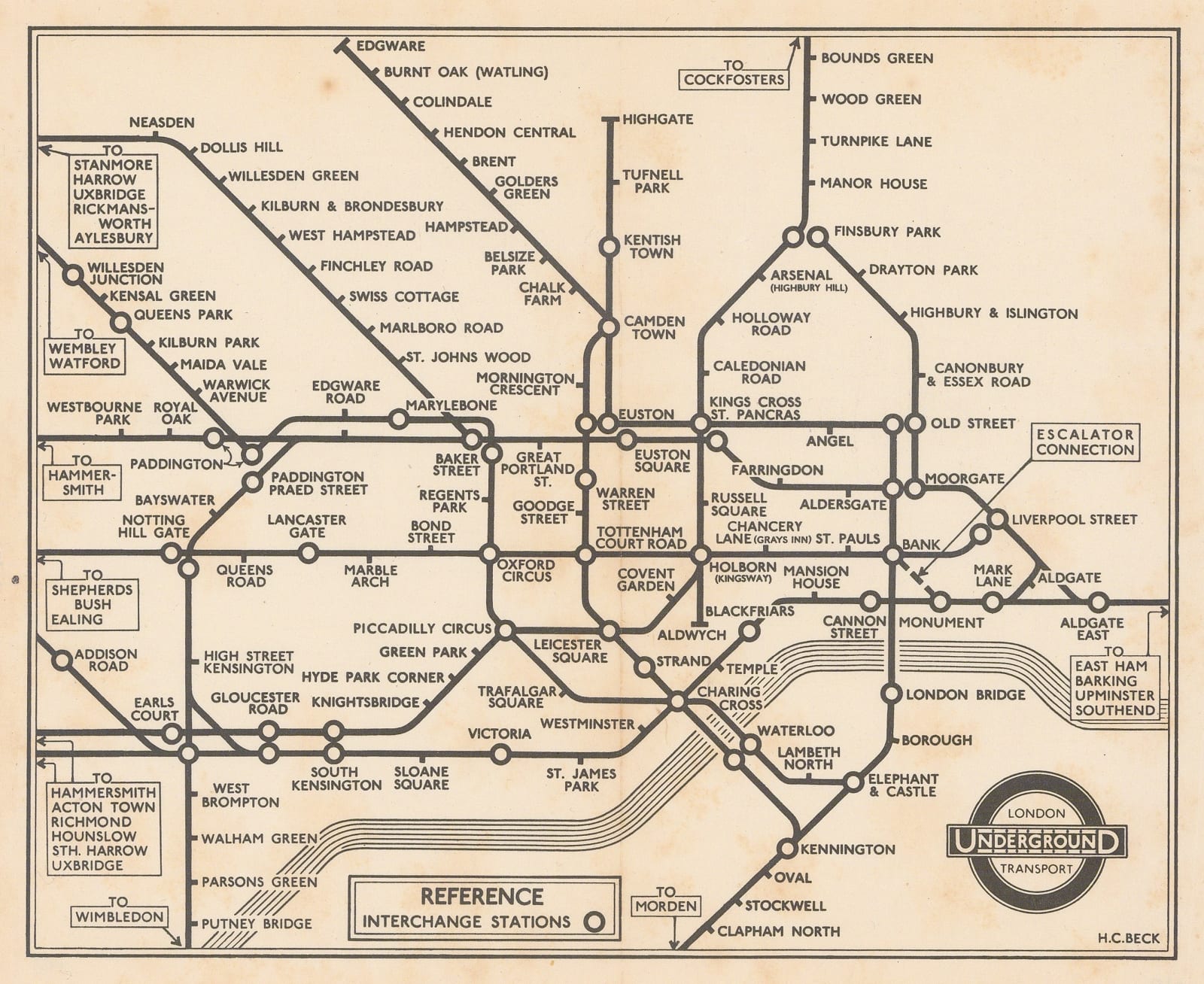Harry Beck, London Underground Map, 1939